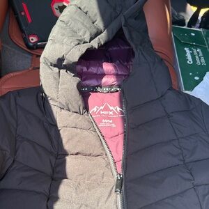 Black Quilted Jacket with Zipper Details